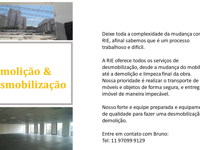 Demolição e desmobilização de empresas