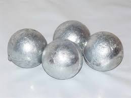 Vendo bolas de zinco puro e zinco meia esferas